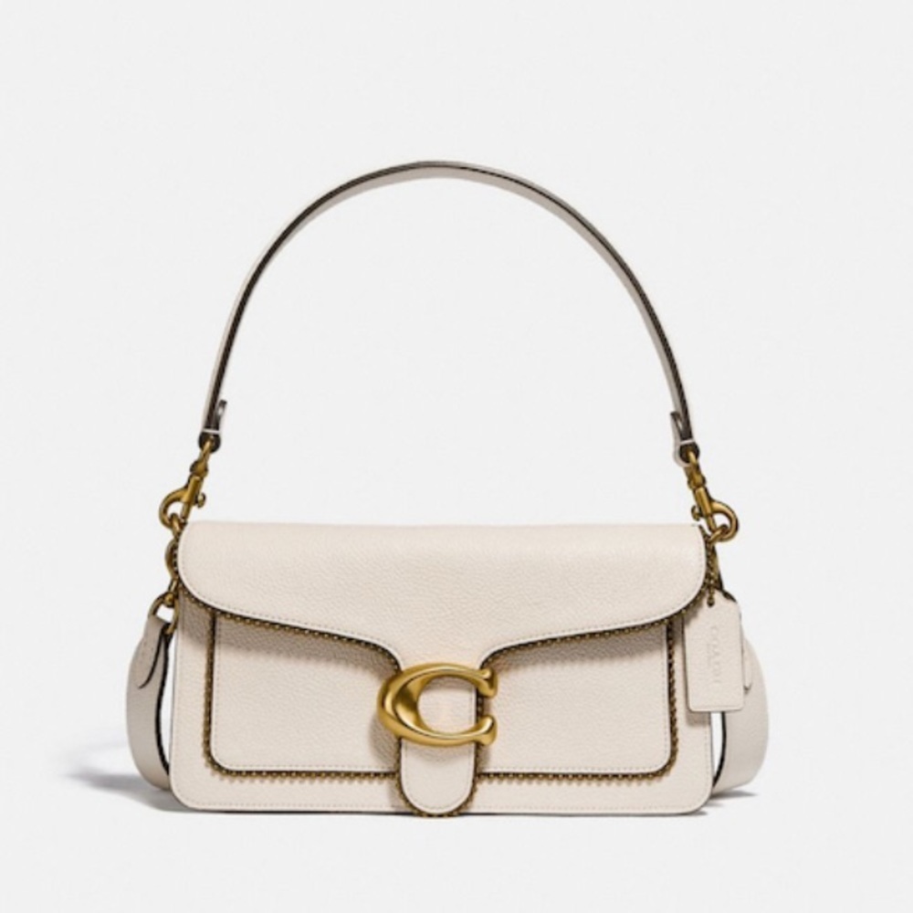 Coach Cream Crossbody Bag with Gold Accents